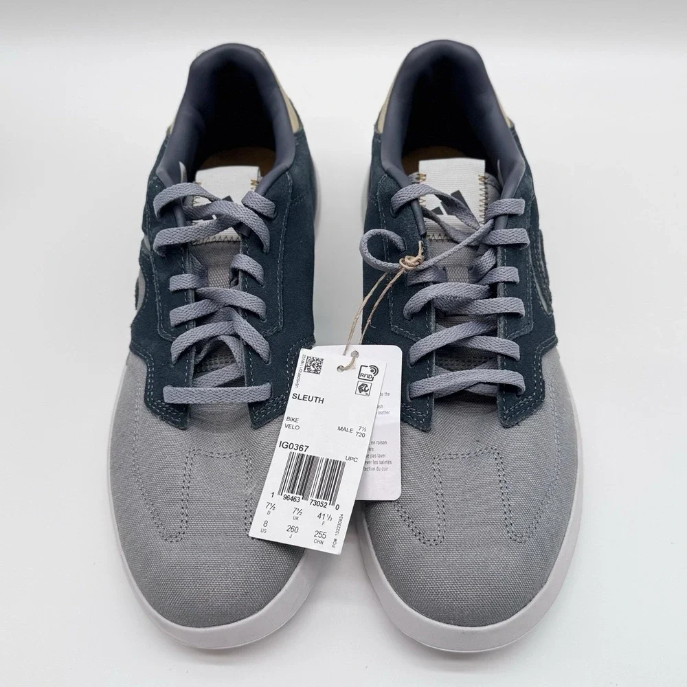 Size 8M- Adidas Sleuth Five Ten Bike Cycling Sneaker, Gray/Blue/Yellow